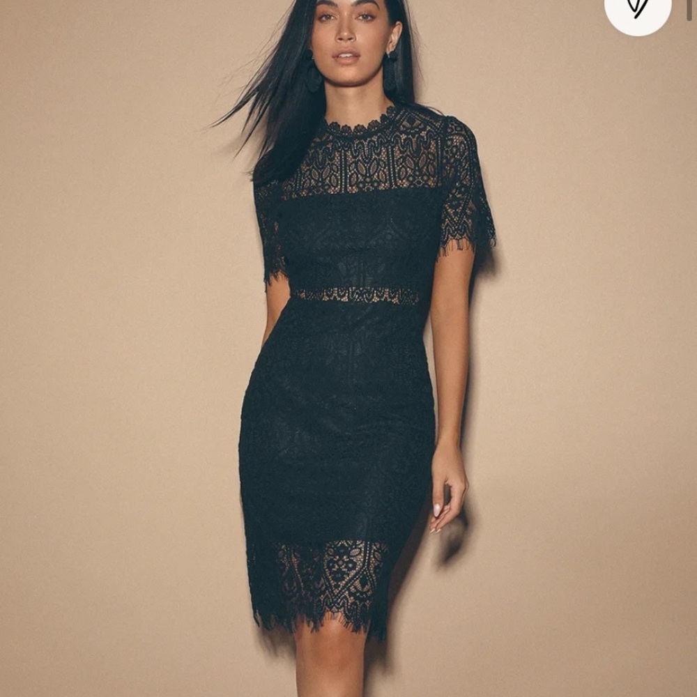 Lulus Remarkable Black Lace Dress Size Small!